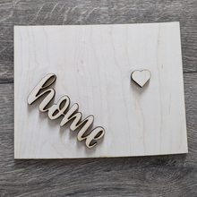 Load image into Gallery viewer, US State Signs with Home and Heart (Unfinished)
