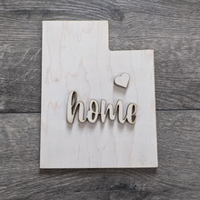 Load image into Gallery viewer, US State Signs with Home and Heart (Unfinished)
