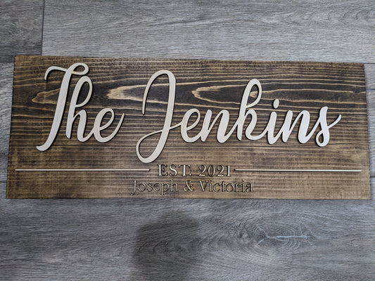 Custom Family Name EST. Sign