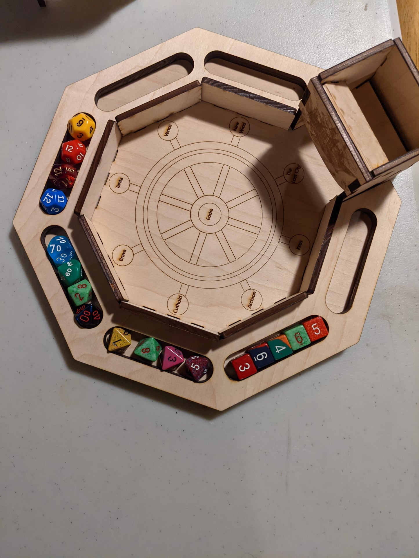 Wooden Dice Tower and Tray