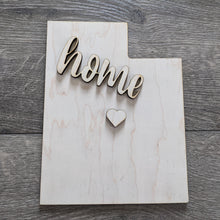 Load image into Gallery viewer, US State Signs with Home and Heart (Unfinished)
